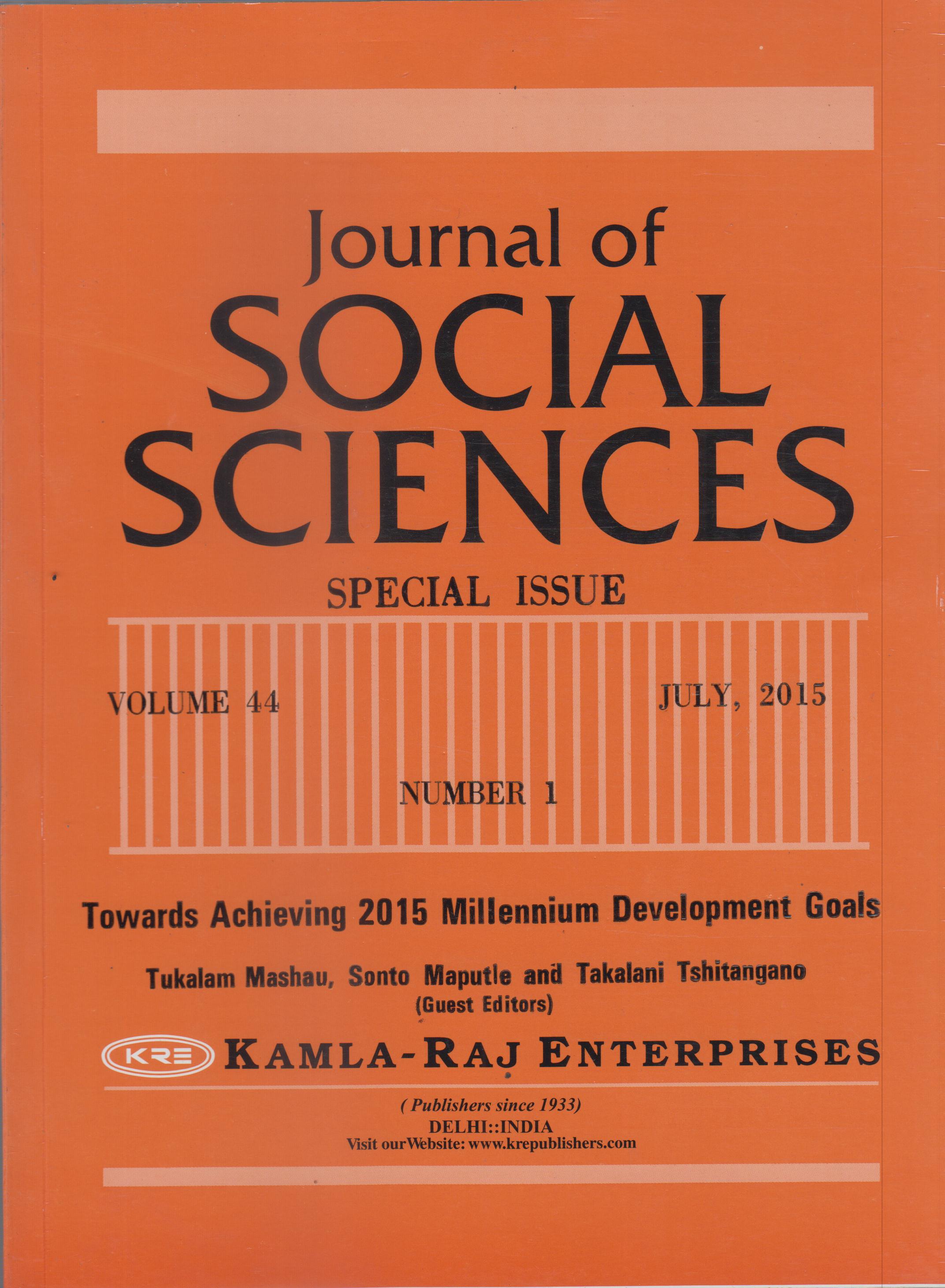 SPECIAL VOLUME - SOCIAL SCIENCES